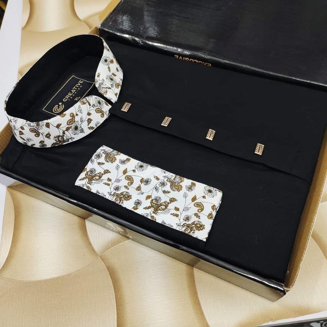 প্রিমিয়াম পাঞ্জাবি (কালো সাদা কাজ)