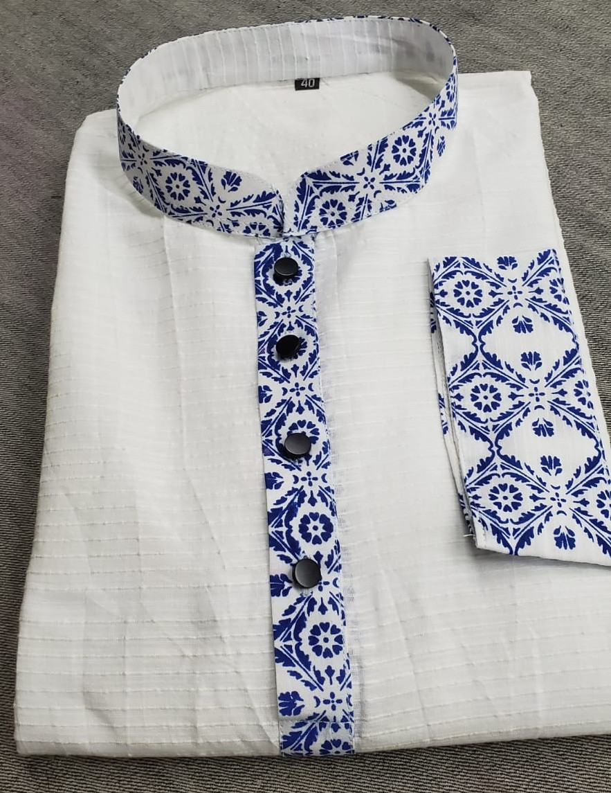 সাদা প্রিমিয়াম খাদি পাঞ্জাবি