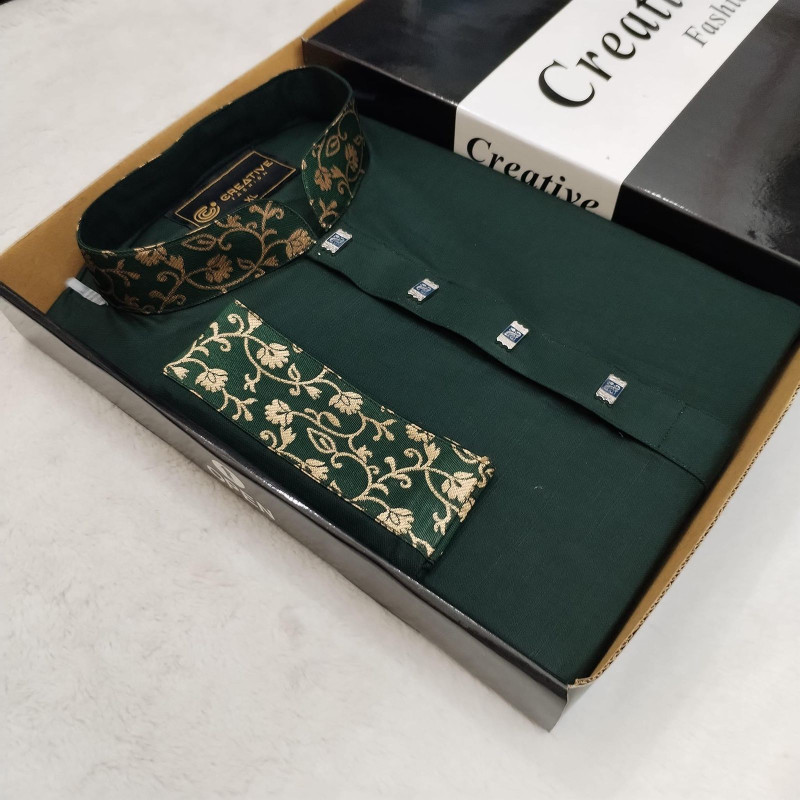 প্রিমিয়াম পাঞ্জাবি (ডার্ক গ্রীন)