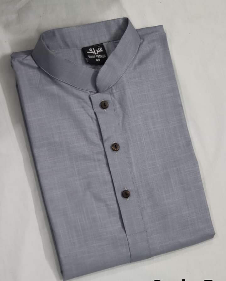 স্লাব কটন ও মেটাল বাটন পাঞ্জাবি এ্যশ