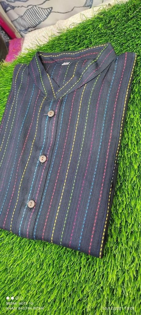 কালো কাতান খাদি পাঞ্জাবি